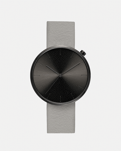 38mm Plaster Leather Brushed Black Watch