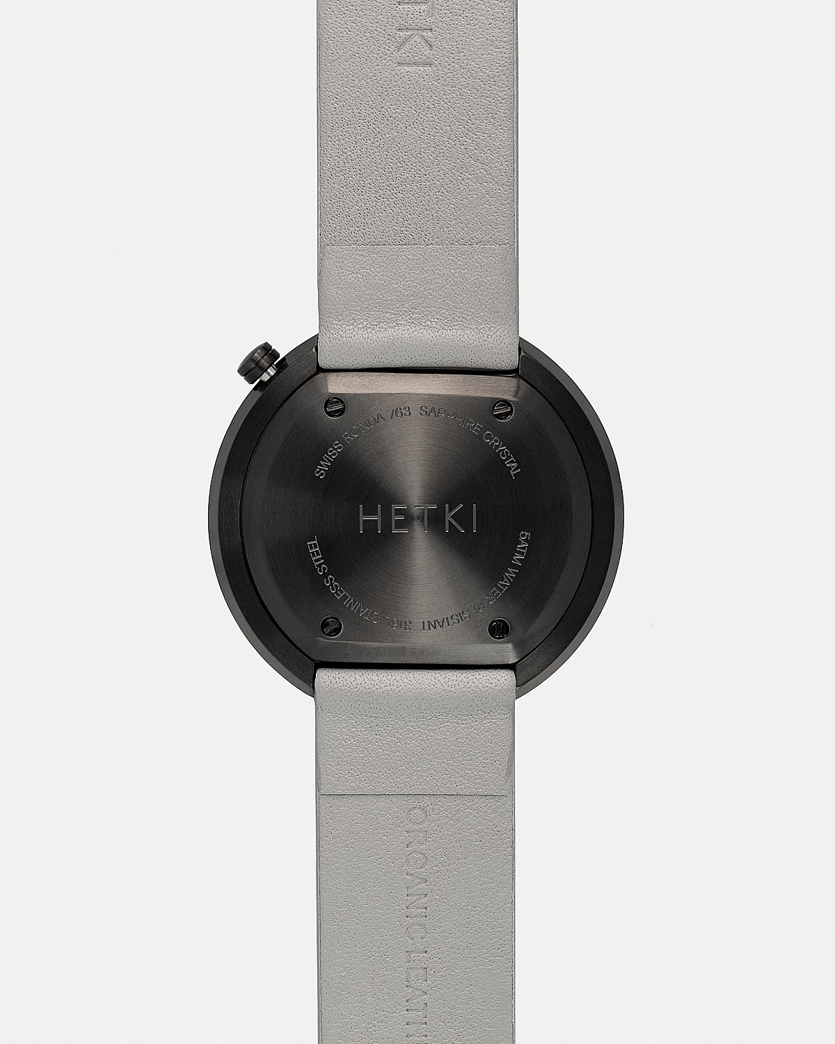 38mm Plaster Leather Brushed Black Watch