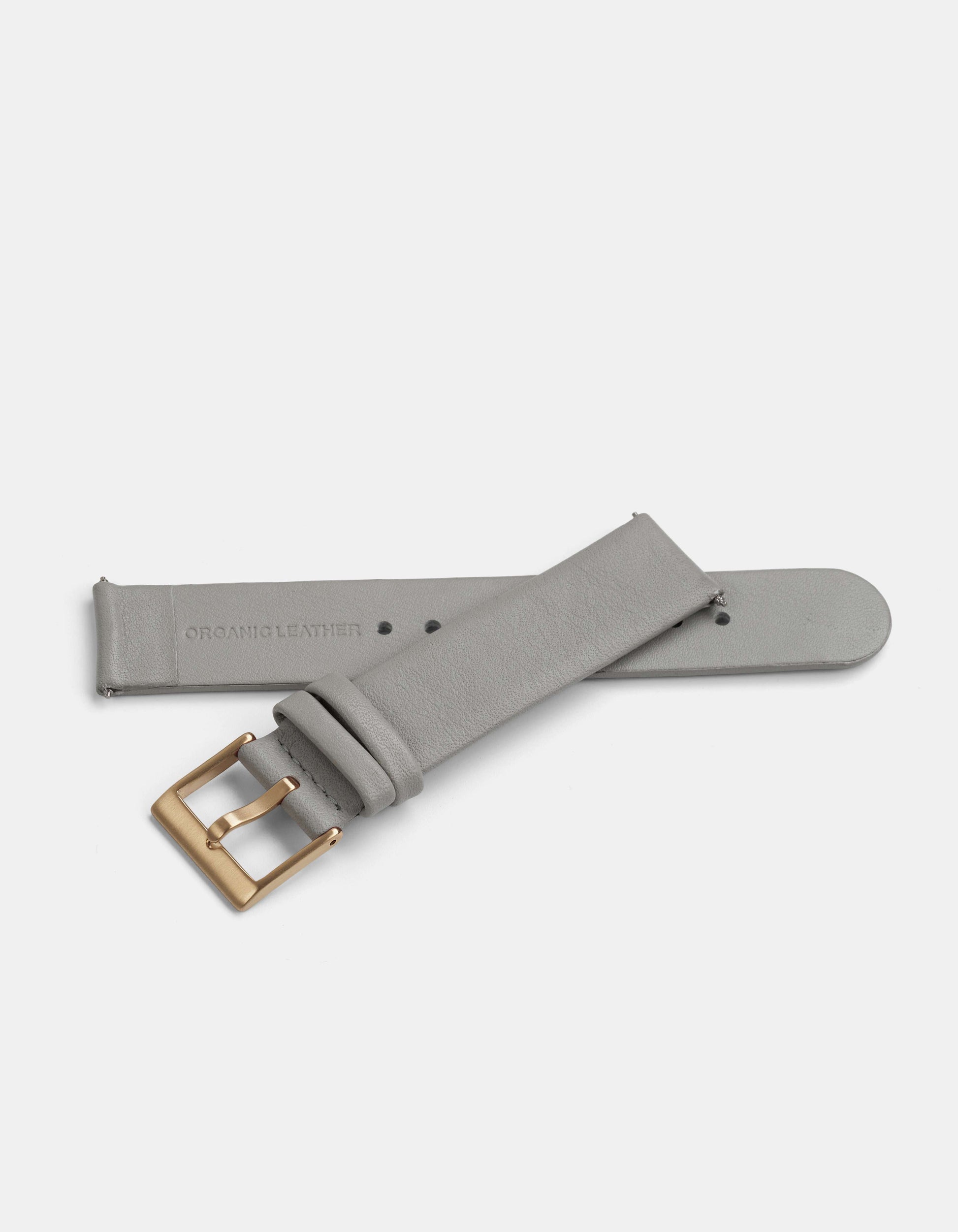 Plaster Full-Grain Organic Leather Straps/Gold Buckle