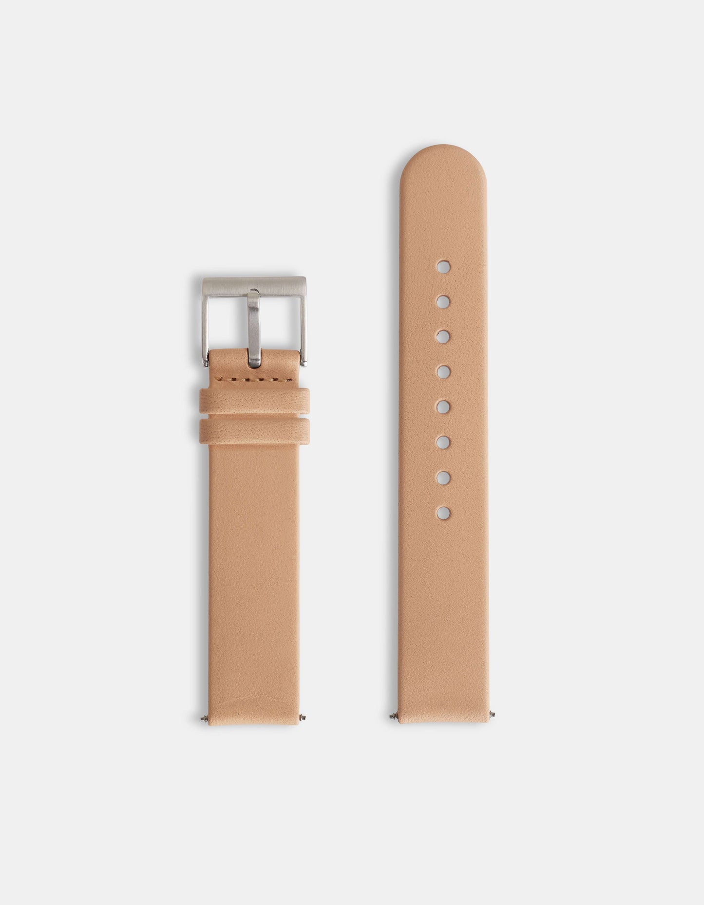 Natural Full-Grain Organic Leather Straps/Steel Buckle