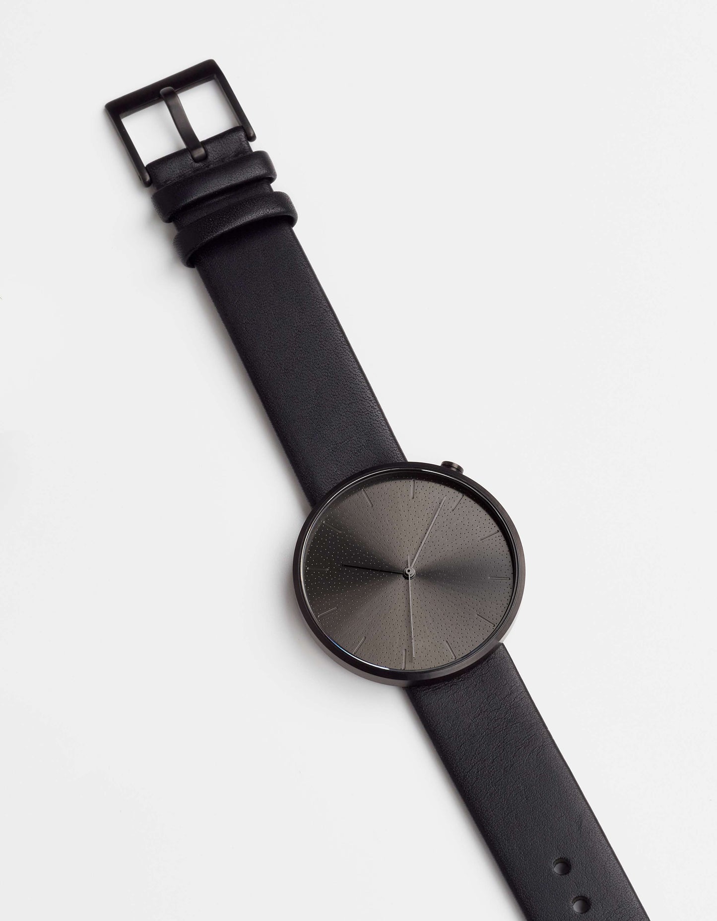 Black Full-Grain Organic Leather Straps/Black Buckle