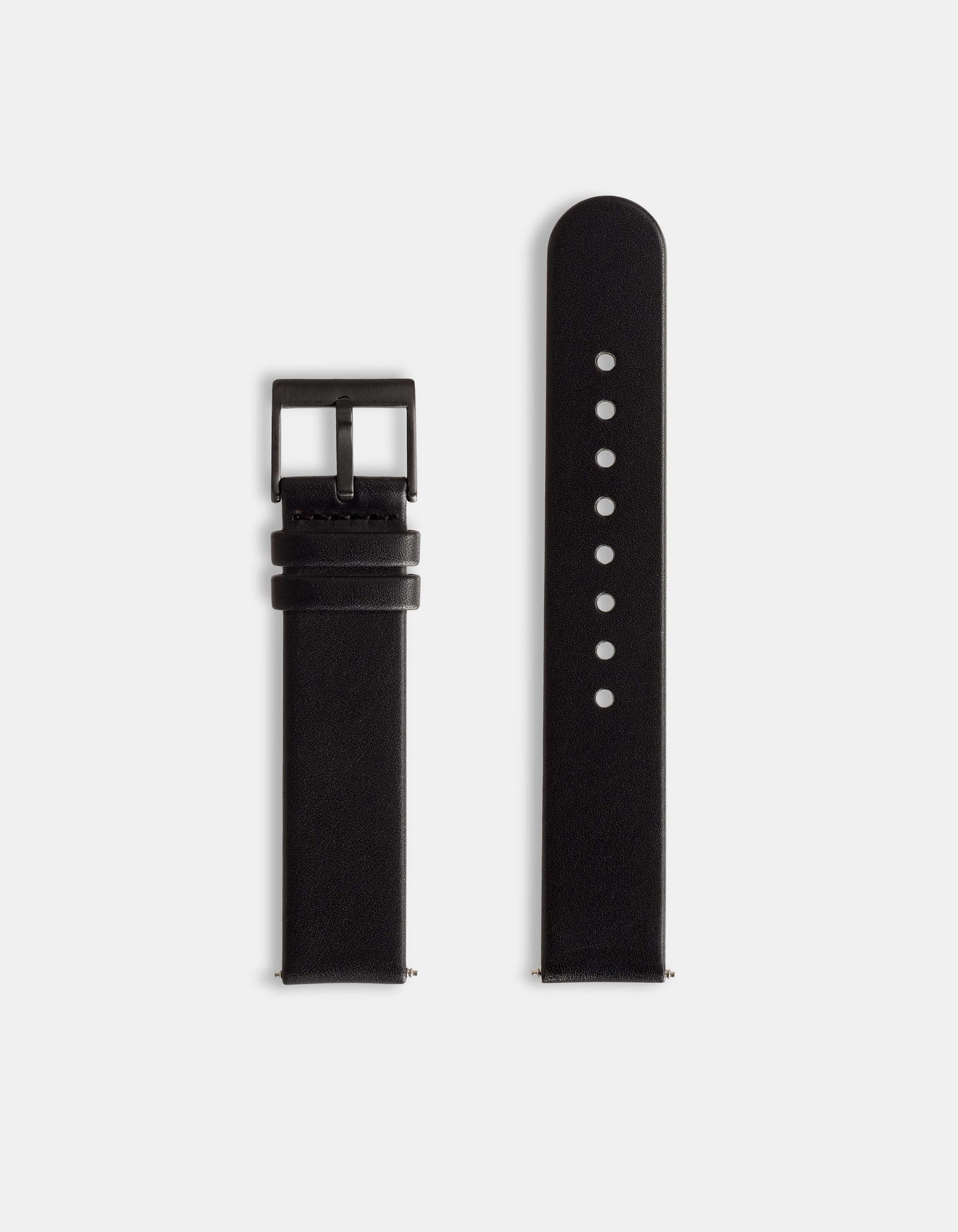 Black Full-Grain Organic Leather Straps/Black Buckle